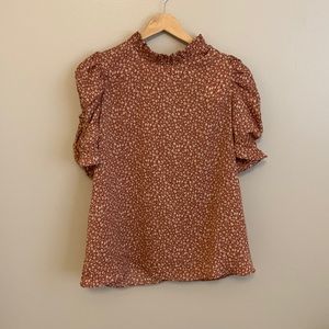 Pink puff sleeve blouse